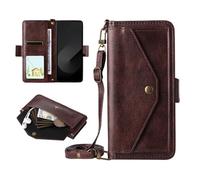 COQUE Étui pour Samsung Galaxy Z Fold7 Housse De Téléphone Double Emplacement pour Carte PU Texture Cuir De Vache Compatible avec Samsung Galaxy Z Fold7 Flip Portefeuille Étui Protecteur-Marron
