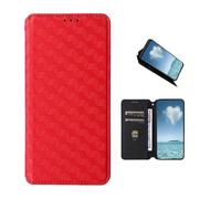 COQUE Étui pour Téléphone Oukitel C59, à Rabat à Texture Tridimensionnelle (Antichoc), Fermeture Magnétique Foncée, en Cuir avec Fente pour Carte-Rosso