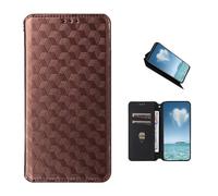 COQUE Étui pour Téléphone Oukitel C59, à Rabat à Texture Tridimensionnelle (Antichoc), Fermeture Magnétique Foncée, en Cuir avec Fente pour Carte-Marrone