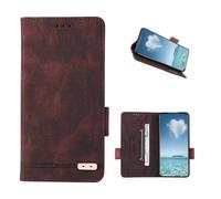 COQUE Étui pour Téléphone Portable Oppo A6x 5G,Étui de Protection à Rabat Magnétique Intégré,Conception de Fente pour Carte Oppo A6x 5G-Marron