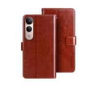 COQUE Étui pour V50 Lite, Étui à rabat en cuir robuste pour Vivo V50 Lite 5G Étui de téléphone portable - Marron