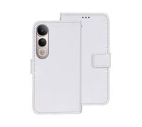 COQUE Étui pour V50 Lite, Étui à rabat en cuir robuste pour Vivo V50 Lite 5G Étui de téléphone portable - Blanc