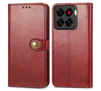 COQUE étui pour ZTE Blade A56, étui Portefeuille en Cuir Antichoc à Rabat avec Porte-Cartes et Boucle Ronde, de Protection pour ZTE Blade A56-Rouge