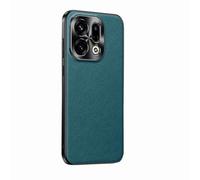 COQUE Étui Premium en Cuir Véritable pour Oppo Find X9 Pro, Protection Intégrale, Cache-Caméra Métallique Surélevé pour Oppo Find X9 Pro-Sarcelle