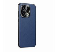 COQUE Étui Premium en Cuir Véritable pour Oppo Find X9 Pro, Protection Intégrale, Cache-Caméra Métallique Surélevé pour Oppo Find X9 Pro-Bleu