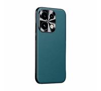 COQUE Étui Premium en Cuir Véritable pour Oppo Reno16, Protection Intégrale, Cache-Caméra Métallique Surélevé pour Oppo Reno16-Sarcelle