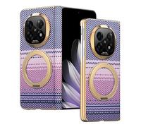 COQUE étui Téléphone Magnétique avec Support pour Oppo Find N5, Matériau PU Cuir, Cadre Électroplaqué, Housse Antichoc Afterglow pour Oppo Find N5-Violet