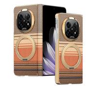 COQUE étui Téléphone Magnétique avec Support pour Oppo Find N5, Matériau PU Cuir, Cadre Électroplaqué, Housse Antichoc Afterglow pour Oppo Find N5-Brun