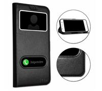 Coque Extra Slim - Wiko - View 5 Plus - Éco Cuir - Fermeture Magnétique - Noir