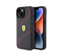 Housse Ferrari Twist Metal Logo Noir - iPhone 15