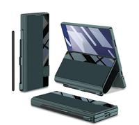 COQUE Fold 7 Étui avec fente pour stylo, charnière pliable, étui à rabat en cuir avec 2 emplacements pour cartes, coque en cuir pour Samsung Galaxy Z Fold 7 - Vert