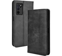 Coque Folio Cuir Étui Pour Oppo A16 / Oppo A54s / Oppo A16s, Antichoc Portefeuille Housse Vec Fentes Pour Cartes, Pu/Tpu Bumper Protection Case Cover Fermeture Magnétique (Noir)[Wke03553]