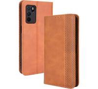 Coque Folio Cuir Étui Pour Oppo A16 / Oppo A54s / Oppo A16s, Antichoc Portefeuille Housse Vec Fentes Pour Cartes, Pu/Tpu Bumper Protection Case Cover Fermeture Magnétique (Marron)[Wke03552]