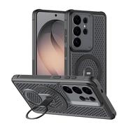 Coque for Samsung Galaxy S26/S26 Plus/S26 Ultra, Coque Antichoc avec Anneau De Conception Ajourée, Housse Magnétique De Chargement sans Fil(Black,S26 Plus)