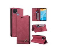 Coque FOXDOCK pour OPPO A15/A15S protection magnétique anti-chocs, blocage RFID, rabat en cuir, avec fente pour carte et support, compatible avec