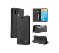 Coque FOXDOCK pour OPPO A15/A15S protection magnétique anti-chocs, blocage RFID, rabat en cuir, avec fente pour carte et support, compatible avec