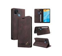 Coque FOXDOCK pour OPPO A15/A15S protection magnétique anti-chocs, blocage RFID, rabat en cuir, avec fente pour carte et support, compatible avec