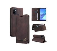 Coque FOXDOCK pour OPPO A53 2020 protection magnétique anti-chocs, blocage RFID, rabat en cuir, avec fente pour carte et support, compatible avec