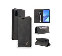 Coque FOXDOCK pour OPPO A53 2020 protection magnétique anti-chocs, blocage RFID, rabat en cuir, avec fente pour carte et support, compatible avec