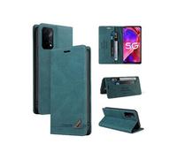 Coque FOXDOCK pour OPPO A74 5G/A54 5G protection magnétique anti-chocs, blocage RFID, rabat en cuir, avec fente pour carte et support, compatible