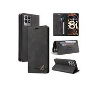 Coque FOXDOCK pour Realme 8i protection magnétique anti-chocs, blocage RFID, rabat en cuir, avec fente pour carte et support, compatible avec Realme