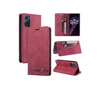 Coque FOXDOCK pour Realme 9i protection magnétique anti-chocs, blocage RFID, rabat en cuir, avec fente pour carte et support, compatible avec Realme