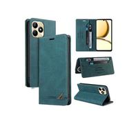 Coque FOXDOCK pour Realme C53 4G protection magnétique anti-chocs, blocage RFID, rabat en cuir, avec fente pour carte et support, compatible avec