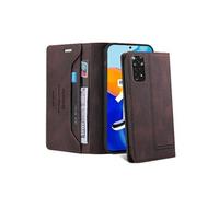 Coque FOXDOCK pour Redmi Note 11 4G / 11S protection magnétique anti-chocs, blocage RFID, rabat en cuir, avec fente pour carte et support, compatible