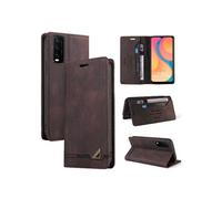 Coque FOXDOCK pour VIVO Y20s protection magnétique anti-chocs, blocage RFID, rabat en cuir, avec fente pour carte et support, compatible avec VIVO