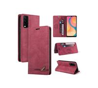 Coque FOXDOCK pour VIVO Y20s protection magnétique anti-chocs, blocage RFID, rabat en cuir, avec fente pour carte et support, compatible avec VIVO