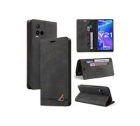 Coque FOXDOCK pour VIVO Y21 protection magnétique anti-chocs, blocage RFID, rabat en cuir, avec fente pour carte et support, compatible avec VIVO
