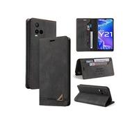 Coque FOXDOCK pour VIVO Y21s protection magnétique anti-chocs, blocage RFID, rabat en cuir, avec fente pour carte et support, compatible avec VIVO