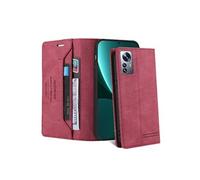 Coque FOXDOCK pour Xiaomi 12 Pro protection magnétique anti-chocs, blocage RFID, rabat en cuir, avec fente pour carte et support, compatible avec