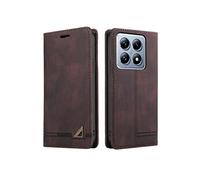 Coque FOXDOCK pour Xiaomi 14T Pro protection magnétique anti-chocs, blocage RFID, rabat en cuir, avec fente pour carte et support, compatible avec