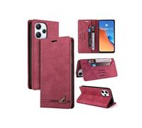 Coque FOXDOCK pour Xiaomi POCO M6 Pro 5G protection magnétique anti-chocs, blocage RFID, rabat en cuir, avec fente pour carte et support, compatible