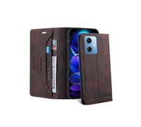 Coque FOXDOCK pour Xiaomi Poco X5 protection magnétique anti-chocs, blocage RFID, rabat en cuir, avec fente pour carte et support, compatible avec