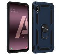 Coque Galaxy A10 Bi matière Rigide et Souple Bague Support Vidéo bleu nuit