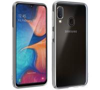 Coque Galaxy A20e Silicone et Film Ecran Verre Trempé Noir