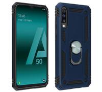 Coque Galaxy A50 Rigide Et Souple Bague Support Vidéo Bleu Nuit