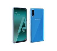 Coque Galaxy A50 Silicone Souple et Film Ecran Verre Trempé 9H Transparent