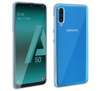 Coque Galaxy A50 Silicone Souple et Film Ecran Verre Trempé 9H Transparent