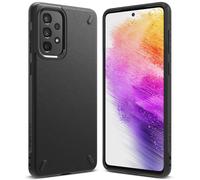 Coque Galaxy A73 Onyx noire, durable et flexible