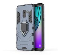 Coque Galaxy A8 2018, CHcase 2 en 1 Armour Robuste Hybrides Double Couche Armure Defender TPU + PC Hard Case Cover avec Support Magnétique Car Mount pour Samsung Galaxy A8 2018 -Black Plus Gray