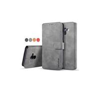 Coque Galaxy A8 2018 SM-A530F , Etui Housse Cuir Flip Portefeuille avec 3 emplacements Cartes de Case pour Samsung A8 2018 - Gris