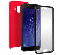 Coque Galaxy J4 Protection Silicone + Arrière Polycarbonate - rouge