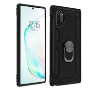 Coque Galaxy Note 10 Plus Bi matière Rigide Souple Bague Support Vidéo Noir