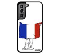 Coque Galaxy S22+ Plus en Silicone Drapeau France français Rugby Tricolore Euro Foot Football Mobile Basket Bleu Blanc Rouge pour Samsung