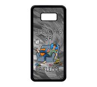 Coque Galaxy S8 Plus Silicone j'peux Pas J'Ai la flemme Texte Bande dessinée Humoristique fatigué Je Gris Drole Motif jpeux pour Samsung