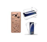 Coque Galaxy S9 PLUS integrale flash BFF emojii noir transparente
