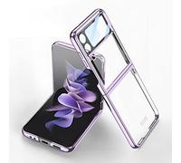 COQUE Galaxy Z Flip 4, de téléphone Transparente Ultra Fine avec Protecteur d'écran,Housse de Téléphone Pliante pour Samsung Galaxy Z Flip 4 5G-Violet